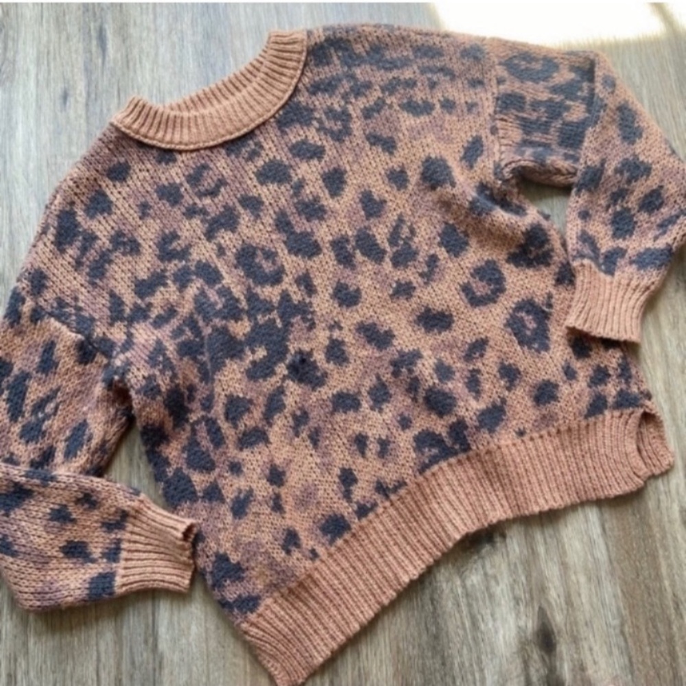 Aerie leopard knit sweater - Picture 2 of 7